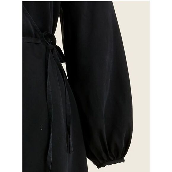 J.Crew Wrap Dress Long Sleeve. Black Size XXS New - Picture 2 of 2